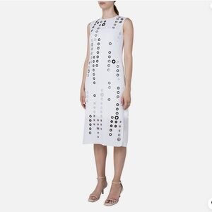 Akris punto Eyelet Cutout Midi Dress